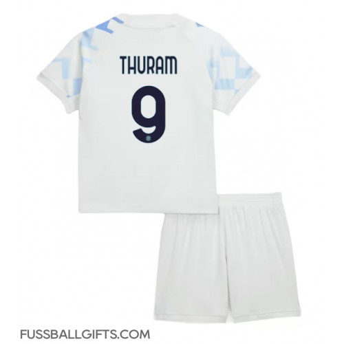 Inter Milan Marcus Thuram #9 Fußballbekleidung Auswärtstrikot Kinder 2025-26 Kurzarm (+ kurze hosen)